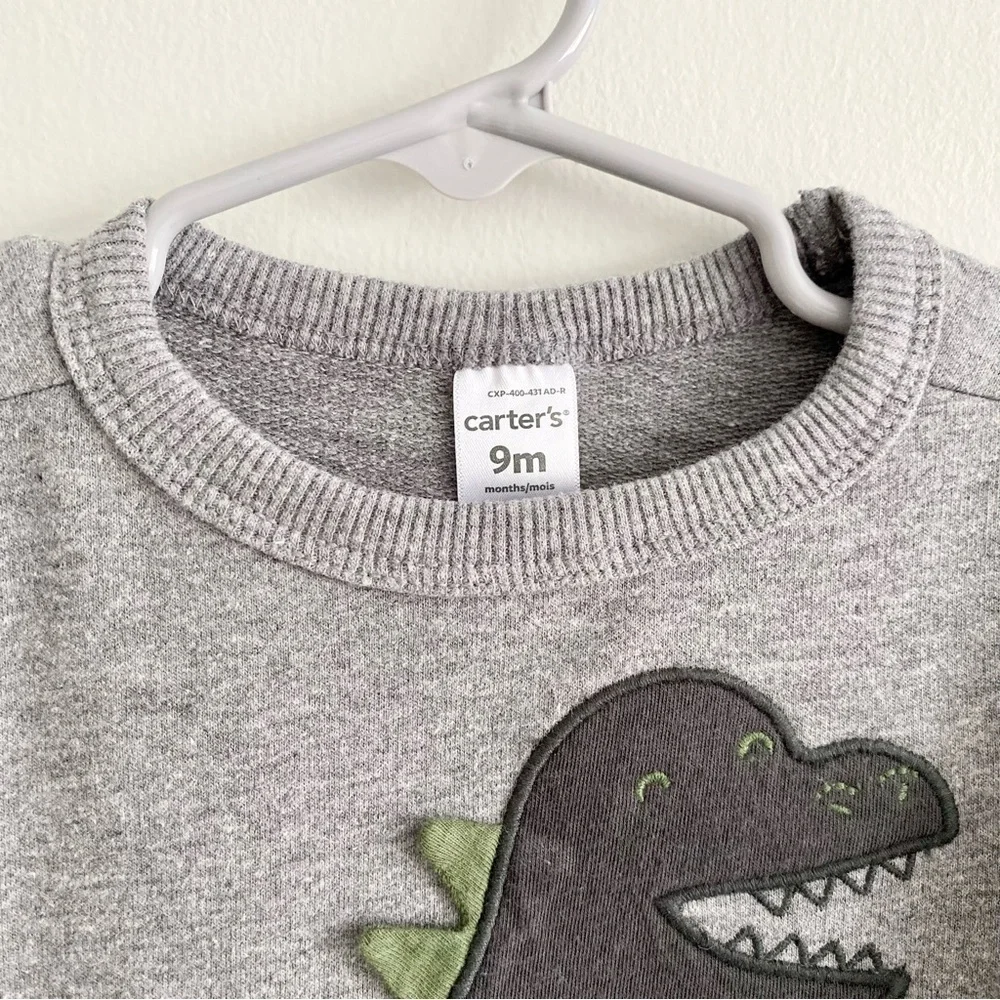 Carter's Gray Dinosaur Sweatshirt for Kids
